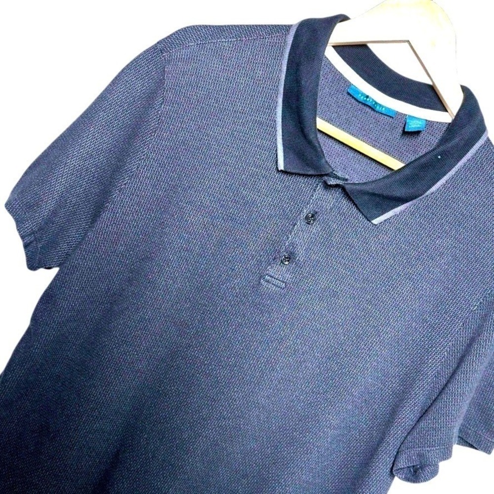 Perry Ellis Mens Gray Textured Short Sleeve Polo‎ Shirt XL